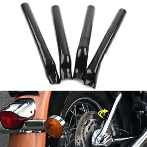 ハーレー ヘリテージ ソフテイル クラシック FLSTC メタル ブラック用リア スイングアーム チューブ カバー Rear Swingarm Tube Covers For Harley Heritage Softail Classic FLSTC Metal Black 【並行輸入品】