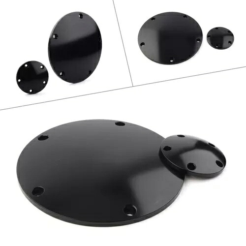 ハーレーツーリングソテール用 5穴 スムースドーム型ダービータイミングタイマーカバー ブラック For Harley Touring Sotail 5 Holes Smooth Domed Derby Timing Timer Cover Black 【並行輸入品】