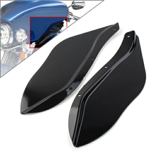 ハーレーストリートエレクトラグライド 96 -13 BLK サイドフェアリングフロントガラスエアディフレクターに適合 Fit Harley Street Electra Glide 96 -13 Blk Side Fairing Windshield Air Deflector 【並行輸入品】