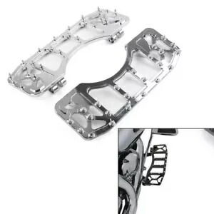 CNC フロントフロアボード クロスカントリー MX ハーレーツーリングダイナ FLD クロームペア用 CNC Front Floorboards Cross Country MX For Harley Touring Dyna FLD Chrome Pair 【並行輸入品】