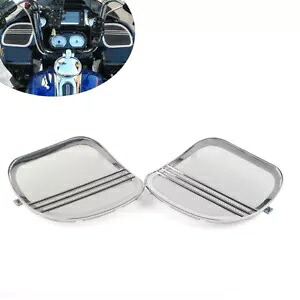 ハーレーロードグライド 2015-2022 トライラインスピーカーグリルカバートリムクロームペア用 For Harley Road Glide 2015-2022 Tri-Line Speaker Grills Cover Trim Chrome Pair 【並行輸入品】