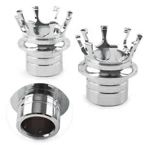 ハーレーソフテイルスポーツスターロードキングクラウンフロントアクスルナットカバーペアクローム For Harley Softail Sportster Road King Crown Front Axle Nut Cover Pair Chrome 【並行輸入品】