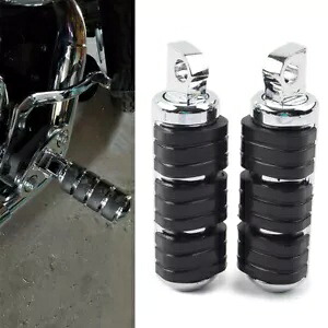 リアハイウェイフットペグレストオスマウントスタイルフィットハーレーダビッドソンブラッククローム Rear Highway Foot Pegs Rests male mount-style Fit Harley Davidson Black Chrome 【並行輸入品】