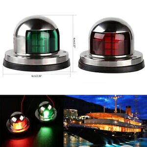 マリンボートヨットポンツーン 12V ステンレス鋼 LED 船首ナビゲーションライトペア Marine Boat Yacht Pontoon 12V Stainless Steel LED Bow Navigation Lights Pair 【並行輸入品】