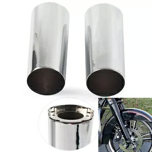 ハーレー エレクトラ トライ グライド FLHX +2 インチ スムース フォーク チューブ スライダー カバー カウベルに適合 Fit Harley Electra Tri Glide FLHX +2\