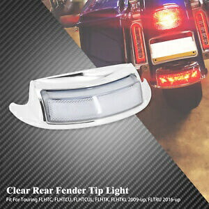 リアフェンダーチップライトクリアレンズターンシグナルハーレーツーリング FLHT 2009-23 に適合 Rear Fender Tip Light Clear Lens Turn Signal Fit For Harley Touring FLHT 2009-23 【並行輸入品】