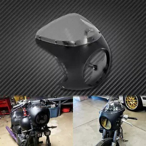 オートバイ 7 ''ヘッドライトフェアリングウインドスクリーンフロントガラスクリアフィットカフェレーサー Motorcycle 7'' Headlight Fairing Wind Screen Windshield Clear Fit For Cafe Racer 【並行輸入品】
