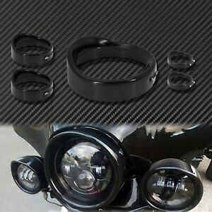 ヘッドライト トリム リング + フォグ ライト カバー ベゼル ウインカー ブラック ツーリング用 Headlight Trim Ring + Fog Light Covers Bezel Turn Signals Black Fit For Touring 【並行輸入品】 38,610円