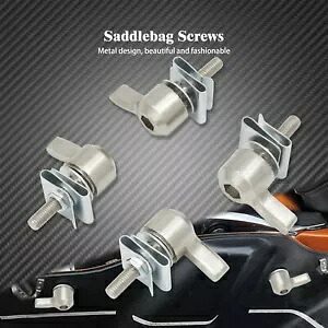 4 個クロームハードサドルバッグロック取り付けネジナットセットハーレーツーリングに適合 4pcs Chrome Hard Saddlebag Lock Mounting Screw Nut Set Fit For Harley Touring 【並行輸入品】