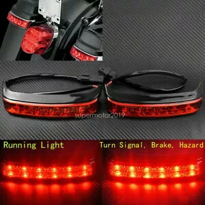 LED レッドサドルバッグランブレーキターンシグナルハザードライトハーレーツーリング 14 に適合 LED Red Saddlebag Run Brake Turn Signal Hazard Lights Fit For Harley Touring 14 【並行輸入品】