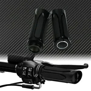 1 インチオールブラック電子スロットルソフトタッチハンドグリップツーリングソフテイルに適合 1'' All Black Electonic Throttle Soft Touch Hand Grips Fit For Touring Softail 【並行輸入品】