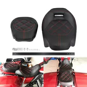 運転席助手席ピリオンシート レッドステッチ付き ハーレーツーリングストリートグライドに適合 Driver Passenger Pillion Seat w/ Red Stitch Fits For Harley Touring Street Glide 【並行輸入品】 62,315円