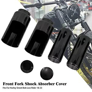 ブラックフルフォークカバーブーツセットハーレーソフテイル M8 ストリートボブ 2018-2023 に適合 Black Full Fork Cover Boot Set Fit For Harley Softail M8 Street Bob 2018-2023 【並行輸入品】