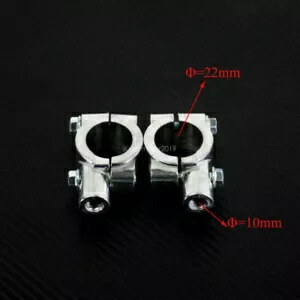 7-8インチ オートバイハンドルバーミラーアダプタークランプオンマウントブラケット 10mm シルバー 7-8\