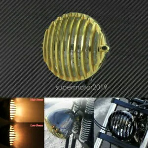 5.3 インチ ヘッドライト ライト & ゴールド グリル カバー ハーレー スポーツスター チョッパー ボバーに適合 5.3'' Headlight Light & Gold Grill Cover Fit For Harley Sportster Chopper Bobber 【並行輸入品】