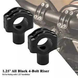 ブラック ハンドルバー ライザー キット 32mm クランプ マウント バー ハーレー スポーツスター ソフテイル用 Black Handlebar Riser Kits 32mm Clamp Mount Bar Fit For Harley Sportster Softail 【並行輸入品】