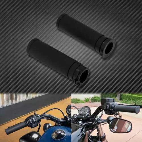 オリジナル 1 インチ ラバー ハンド グリップ ハンドルバー ハーレー ソフテイル ツーリング ダイナに適合 Original 1'' Rubber Hand Grips Handlebar Fit For Harley Softail Touring Dyna 【並行輸入品】