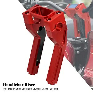1インチ ハンドルバー 8インチ レッド ライザー クランプ キット ハーレー ソフテイル ストリート ボブ ロー ライダー ST用 1\