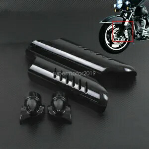 フロントロアフォークレッグカバーディフレクターシールドハーレーツーリングFLHT 00-13に適合 Front Lower Fork Leg Cover Deflectors Shields Fit For Harley Touring FLHT 00-13 【並行輸入品】