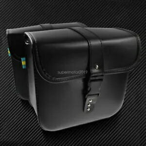 オートバイPUレザーサドルバッグユニバーサルフィットハーレーホンダヤマハクルーザー Motorcycle PU Leather Saddle Bag Universal Fit For Harley Honda Yamaha Cruiser 【並行輸入品】