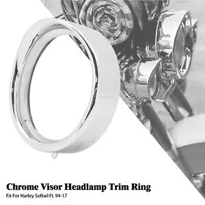 クローム 7 インチ ヘッドライト バイザー リング トリム カバー ハーレー ソフテイル FL 1994-2017 に適合 Chrome 7'' Headlight Visor Ring Trim Cover Fits For Harley Softail FL 1994-2017 【並行輸入品】