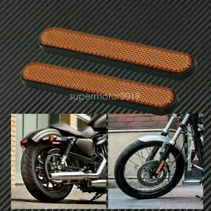アンバー フロント リア リフレクター ステッカー サドルバッグ ラッチ ロワー フォーク フィット ハーレー ダイナ Amber Front Rear Reflector Sticker Saddlebag Latch Lower Fork Fit Harley Dyna 【並行輸入品】