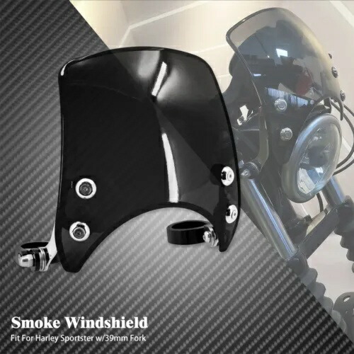 39mm Somke フロントフェアリングフロントガラスフロントガラスハーレースポーツスター XL 04-19 に適合 39mm Somke Front Fairing Windshield Windscreen Fit For Harley Sportster XL 04-19 【並行輸入品】