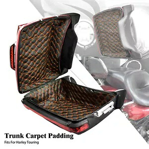 キング ツアー パック トランク カーペット ライナー オレンジ糸付き ヘイリー ツーリング 14-23 に適合 King Tour Pack Trunk Carpet Liner w/ Orange Thread Fit For Hayley Touring 14-23 【並行輸入品】