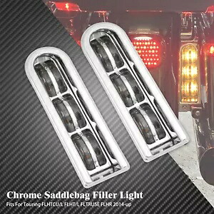 クロームサドルバッグインサートアクセントターンシグナルブレーキランニングライト FLHT FLHR 用 Chrome Saddlebag Insert Accent Turn Signal Brake Running Light Fit For FLHT FLHR 【並行輸入品】