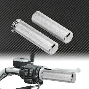 1 ''クロームアルミニウムハンドルバーハンドグリップハーレーツーリングスポーツスターダイナに適合 1'' Chrome Aluminum Handle Bar Hand Grips Fit For Harley Touring Sportster Dyna 【並行輸入品】