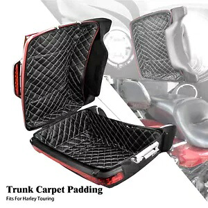 キング ツアー パック ホワイト スレッド トランク カーペット ライナー付き ヘイリー ツーリング 2014-23 に適合 King Tour Pack w/ White Thread Trunk Carpet Liner Fit For Hayley Touring 2014-23 【並行輸入品】