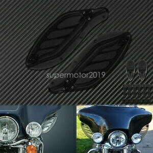調整可能なブラックフェアリングウィンドエアディフレクター ツーリングエレクトラグライド 96-13 に適合 Adjustable Black Fairing Wind Air Deflector Fit For Touring Electra Glide 96-13 【並行輸入品】