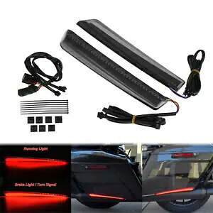 リアサドルバッグサイドマーカーLEDランニングブレーキウインカーライトソムケレンズ付き Rear Saddlebag Side Marker LED Running Brake Turn Signals Lights w/ Somke Lens 【並行輸入品】
