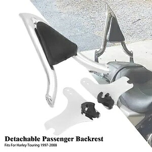 クローム取り外し可能なバックレスト シーシーバー ハーレー ツーリング エレクトラ ロード グライド 97-08用 Chrome Detachable Backrest Sissy Bar For Harley Touring Electra Road Glide 97-08 【並行輸入品】