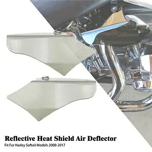 エアディフレクター スモークサドルヒートシールドキット ハーレーソフテイル 2000-2017 に適合 Air Deflectors Smoke Saddle Heat Shield Kit Fits For Harley Softail 2000-2017 【並行輸入品】
