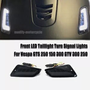 ベスパ GTS 250 150 300 GTV 300 250 フロント LED テールライトターンシグナルライト For Vespa GTS 250 150 300 GTV 300 250 Front LED Taillight Turn Signal Lights 【並行輸入品】