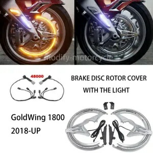 ホンダ ゴールドウィング 1800 前輪ブレーキディスクローターカバー LED ライト 2018-UP For Honda GoldWing 1800 Front Wheel Brake Disc Rotor Cover LED Lights 2018-UP 【並行輸入品】