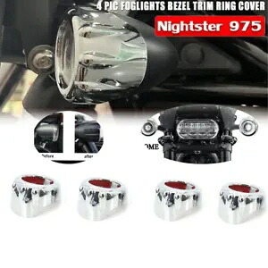 ナイトスター 975 RH975S 4PIC クロームフォグランプベゼルトリム Covers2022 2023 For Nightster 975 RH975S 4PIC Chrome Foglights Bezel Trim Covers2022 2023 【並行輸入品】
