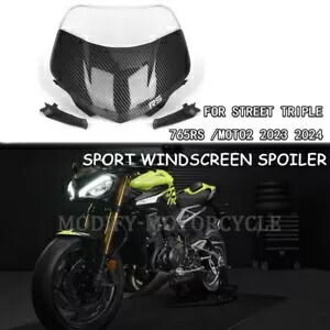 スポーツスクリーンウインドスポイラーフロントガラスストリートトリプル 765RS/Moto2 2023 2024 Sport screen Wind Spoiler Windshields For Street Triple 765RS / Moto2 2023 2024 【並行輸入品】