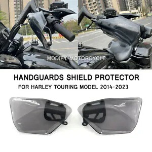 ハーレーツーリングロードキングストリートグライドスモークハンドガードプロテクター2014-2023用 For Harley Touring Road King Street Glide Smoked Hand Guard Protector 2014-2023 【並行輸入品】