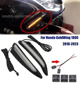 オートバイフロント点灯ベントトリム LED ライトホンダゴールドウィング GL1800 2018-2023 Motorcycle Front Lighted Vent Trim LED Light For Honda Goldwing GL1800 2018-2023 【並行輸入品】