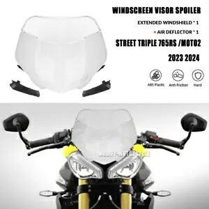 ストリートトリプル 765RS/moto2 2023 24 フロントガラスフロントガラスウインドディフレクター用 For Street Triple 765RS/moto2 2023 24 Front Windscreen Windshield Wind Deflector 【並行輸入品】
