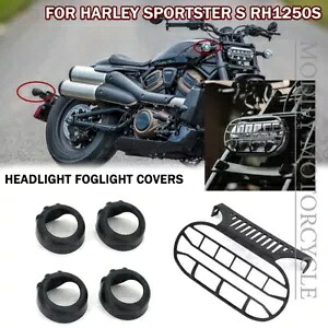 ヘッドライトグリルガード Foglight カバーハーレースポーツスター S RH1250S 2021-2024 Headlight Grille Guard Foglight Covers For Harley Sportster S RH1250S 2021-2024 【並行輸入品】