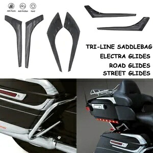 ブラック トリライン サドルバッグ アクセント デカール ハーレー 2014-2021 ロード グライド用 Black Tri-Line Saddlebag Accent Decals FOR HARLEY 2014-2021 Road Glides 【並行輸入品】