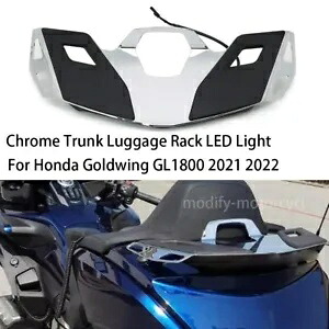 ホンダゴールドウィング GL1800 2021 2022 2023 クロームトランク荷物ラック LED ライト For Honda Goldwing GL1800 2021 2022 2023 Chrome Trunk Luggage Rack LED Light 【並行輸入品】