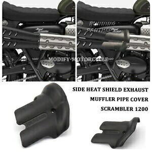 スクランブラー 1200 用リア湾曲エキゾーストマフラーパイプヒートシールドガードプロテクター For Scrambler 1200 Rear Curved Exhaust Muffler Pipe Heat Shield Guard Protector 【並行輸入品】