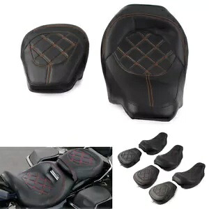 オレンジチェッカー縫合糸運転席助手席ハーレーツーリングロードグライド 09-22 Orange Checker Suture Driver Passenger Seat For Harley Touring Road Glide 09-22 【並行輸入品】