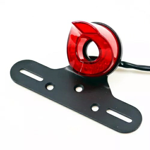 クルーザーボバーチョッパーカフェレーサー用レトロレッドレンズストップテールブレーキライト Retro Red Lens Stop Tail Brake Light For Cruiser Bobbers Choppers Cafe Racer 【並行輸入品】