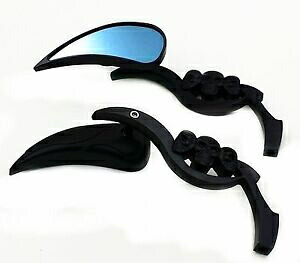 ブラック ティアドロップ スカル リアビュー サイドミラー ホンダ クルーザー チョッパー カスタム CB用 Black Teardrop Skull Rear View Side Mirror For Honda Cruiser Chopper Custom CB 【並行輸入品】