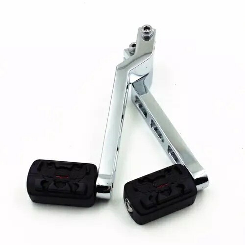 クロームヒールトゥギアシフトレバーブラックスカルペグハーレーツーリングツアーエレクトラ用 Chrome Heel Toe Gear Shift Lever Black Skull Peg For Harley Touring Tour Electra 【並行輸入品】
